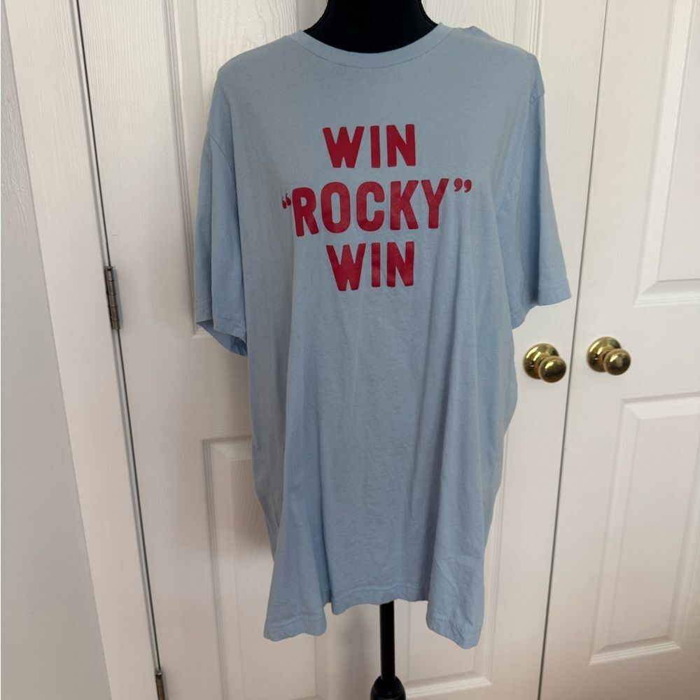 Rocky Men's Light Blue Tee with Red Print